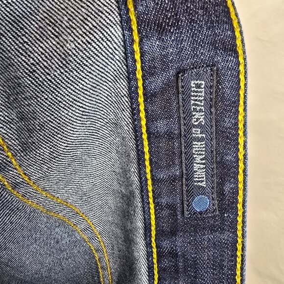 Citizens Of Humanity Jeans Mens 39x27 Blue Denim Dark Wash Sid Straight USA Made - Picture 9 of 12